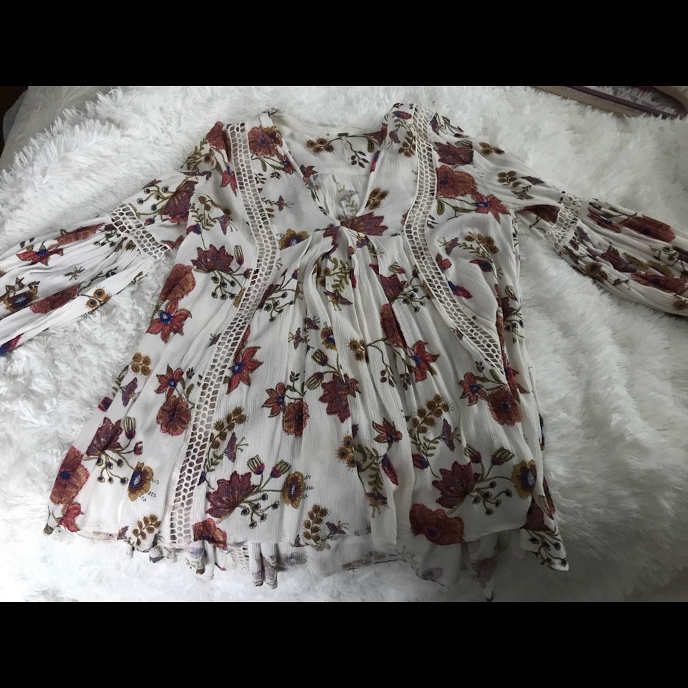 Free People Floral Print Top